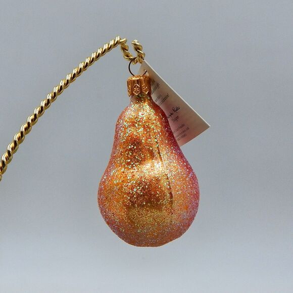 Christopher Radko Sugared Pear Christmas Tree Ornament Glass 1994 Fruit Glitter - Picture 4 of 9